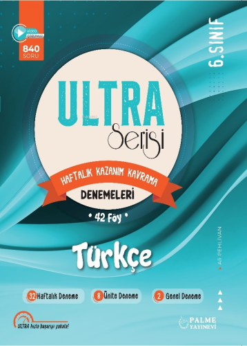 6.Sınıf Ultra Serisi Türkçe Denemeleri 42 Föy | Ali Pehlivan | Palme Y