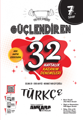 7. Sınıf Güçlendiren 32 Haftalık Türkçe Kazanım Denemeleri | Kolektif 