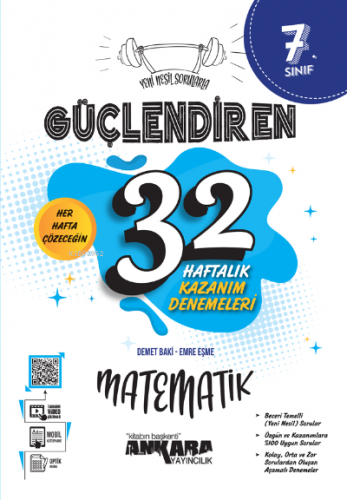 7. Sınıf Matematik Güçlendiren 32 Haftalık Kazanım Denemeleri | Emre E