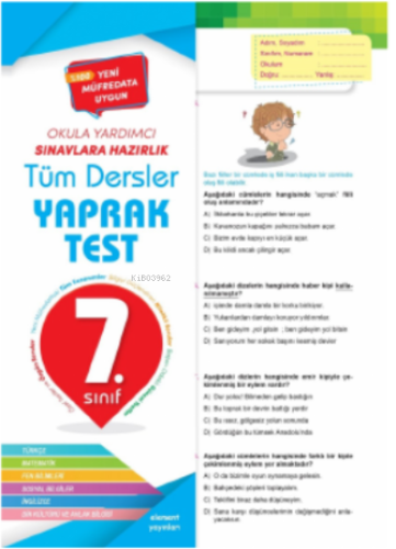 7 Sınıf Tüm Dersler Yaprak Test | Kolektif | 4 Element (Hazırlık)