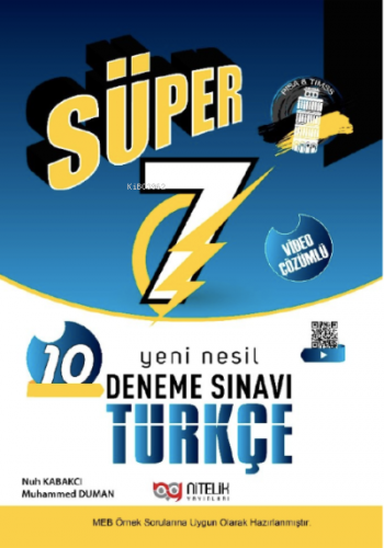 7. Sınıf Türkçe 10 Deneme Sınavı | Nuh Kabakçı | Nitelik Yayınları