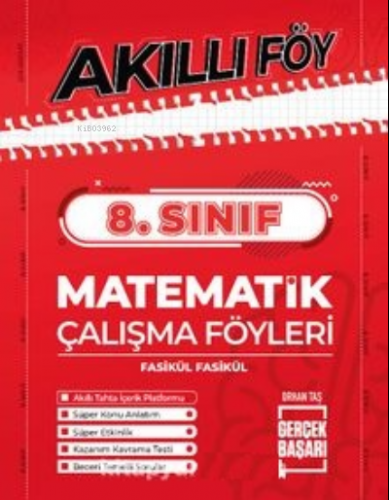 8. Sınıf;Akıllı Föy Matematik Çalışma Föyleri Fasikül Fasikül | Orhan 