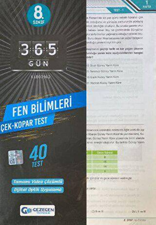 8.Sınıf Fen Bilimleri Çek Kopar Yaprak Test (Yeni) | Kolektif | Gezege