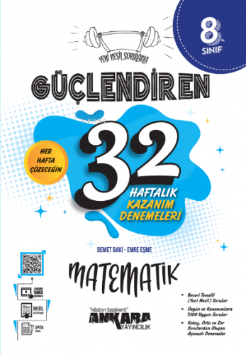 8. Sınıf Güçlendiren 32 Haftalık Matematik Kazanım Denemeleri | Emre E