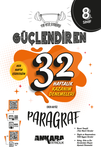 8. Sınıf Güçlendiren 32 Haftalık Paragraf Kazanım Denemeleri | Eren Ak