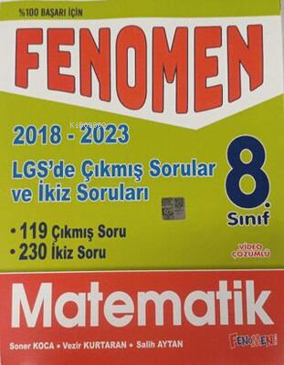 8. Sınıf LGS Matematik Çıkmış ve İkiz Sorular 2018-2023 | Soner Koca |