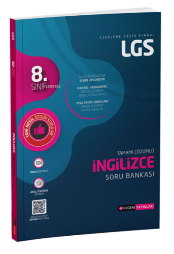 8. Sınıf LGS Tamamı Çözümlü İngilizce Soru Bankası | Kolektif | Pegem 