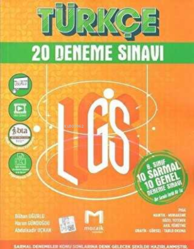 8. Sınıf LGS Türkçe 20 Deneme | Kolektif | Mozaik Yayınları