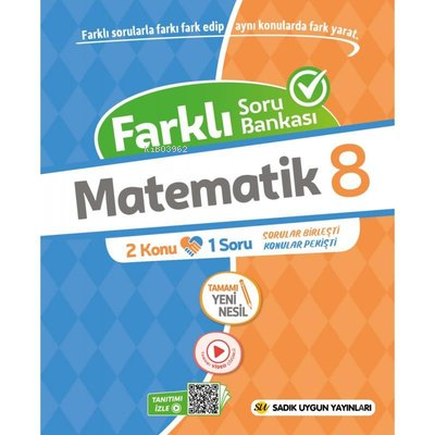 8.Sınıf Matematik Farklı Soru Bankası | Kolektif | Sadık Uygun Yayınla