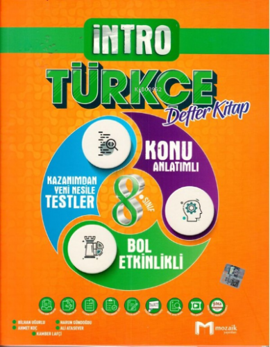 8.Sınıf Mozaik İntro Defter Türkçe - 2022 | Kolektif | Mozaik Yayınlar