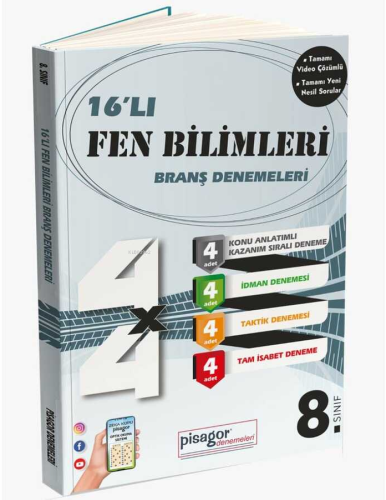 8. Sınıf Pisagor 16`lı Fen Bilimleri Denemesi | Kolektif | Zeka Küpü Y