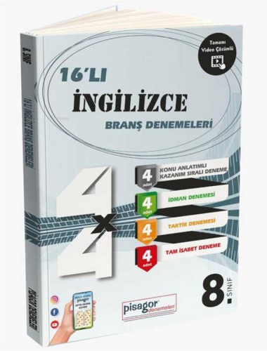 8. Sınıf Pisagor 16`lı İngilizce Denemesi | Kolektif | Zeka Küpü Yayın