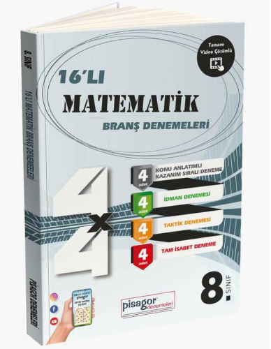 8. Sınıf Pisagor 16`lı Matematik Branş Denemeleri | Kolektif | Zeka Kü