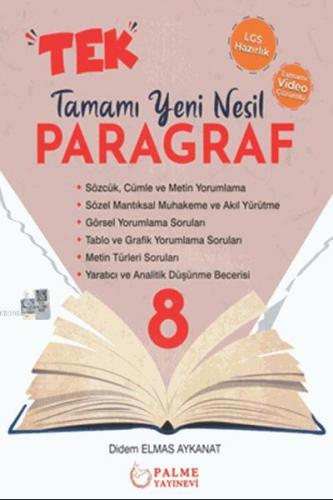 8.Sınıf Tek Paragraf Tamamı Yeni Nesil Soru Kitabı | Didem Elmas Aykan