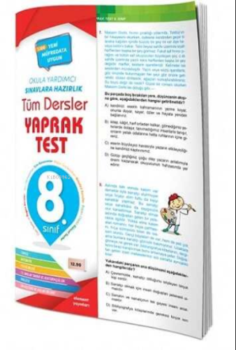 8. Sınıf Tüm Dersler Yaprak Test | Kolektif | Element Yayınevi