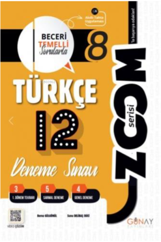 8. Sınıf Türkçe 12'li Branş Denemeleri | Kolektif | Günay Yayıncılık