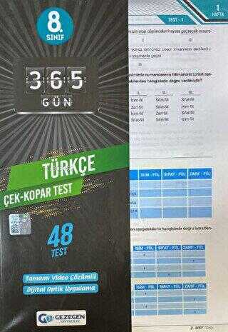 8.Sınıf Türkçe Çek Kopar Yaprak Test (Yeni) | Kolektif | Gezegen Yayın