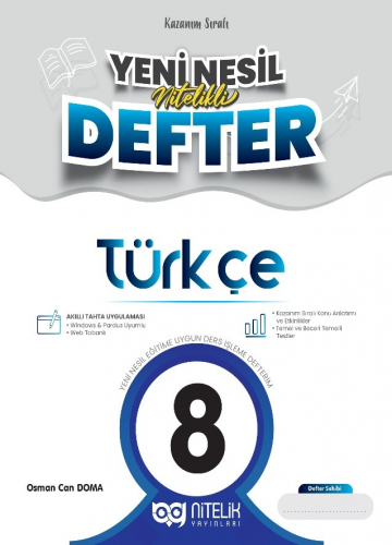 8.Sinif Türkçe Yeni Nesil Nitelikli Defter | Osman Can Doma | Nitelik 