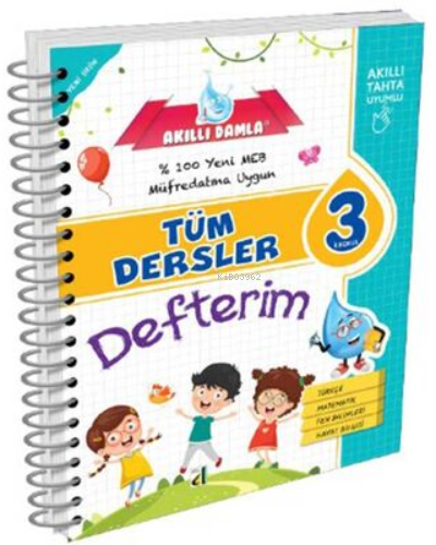 Akıllı Damla Tüm Dersler Defterim - 3 | Kolektif | Damla Yayınevi