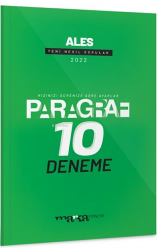 ALES Paragraf Yeni Nesil 10 Deneme Marka Yayınları | Kolektif | Marka 