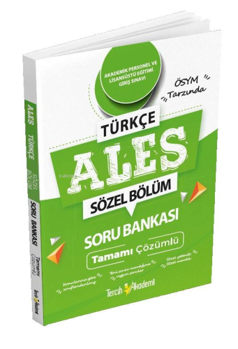 Ales Türkçe Tamamı Çözümlü Soru Bankası | Kolektif | Tercih Akademi