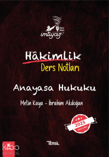 Anayasa Hukuku;Hakimlik Ders Notları | Metin Kaya | Temsil Kitap