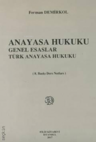 Anayasa Hukuku I - II Ders Notları | Ferman Demirkol | Filiz Kitabevi