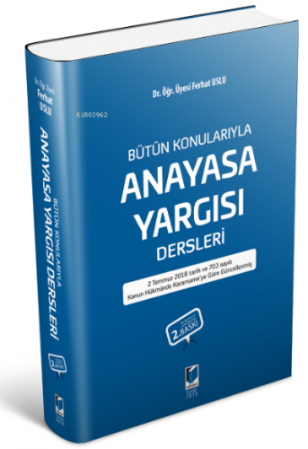 Anayasa Yargısı Dersleri | Ferhat Uslu | Adalet Yayınevi