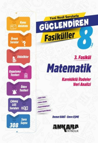 Ankara Yayıncılık 8. Sınıf Matematik Güçlendiren 3. Fasikül | Demet Ba