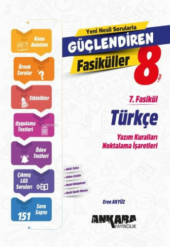 Ankara Yayıncılık 8. Sınıf Türkçe Güçlendiren 7. Fasikül | Eren Akyüz 