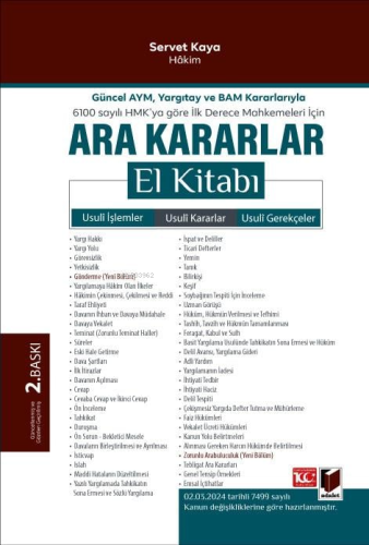 Ara Kararlar El Kitabı | Servet Kaya | Adalet Yayınevi