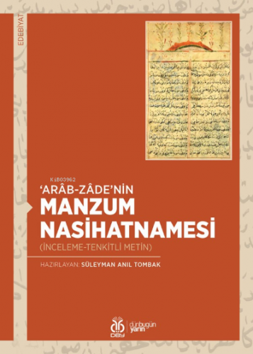 Arab-zade'nin Manzum Nasihatnamesi | Süleyman Anıl Tombak | DBY Yayınl