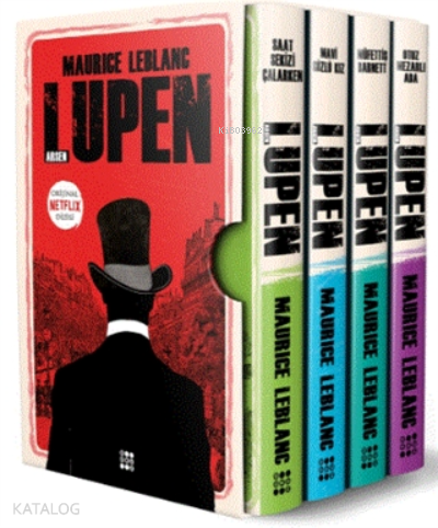 Arsen Lüpen-kutulu Siyah Set (4 Kitap Takım) | Maurice Leblanc | Dokuz