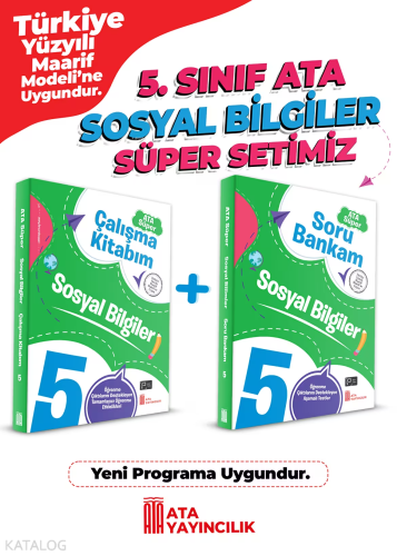 Ata Yayıncılık 5. Sınıf Sosyal Bilgiler Süper Set Soru Bankam + Çalışm