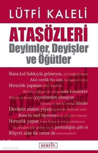 Atasözleri Deyimler Deyişler ve Öğütler | Lütfi Kaleli | Berfin Yayınl