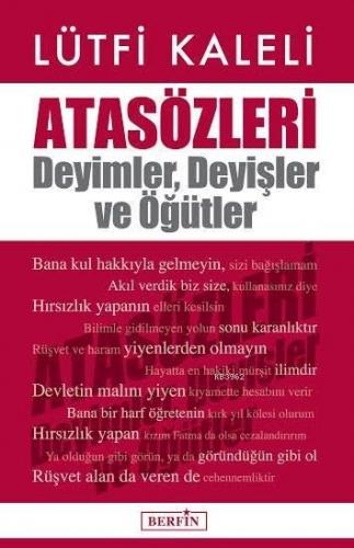 Atasözleri Deyimler Deyişler ve Öğütler | Lütfi Kaleli | Berfin Yayınl