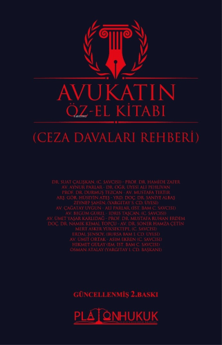 Avukatın Öz -El Kitabı (Ceza Davaları Rehberi ) | Kolektif | Platon Hu