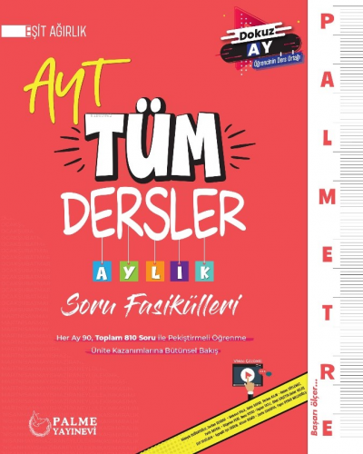 AYT Eşit Ağırlık Tüm Dersler Aylık Çalışma Fasikülleri | Kolektif | Pa