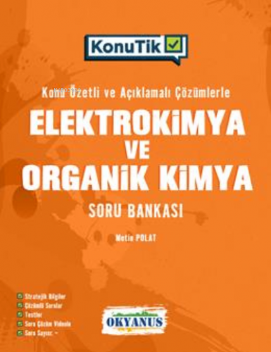 Ayt KonuTik Elektrokimya Ve Organik Kimya Soru Bankası | Metin Polat |