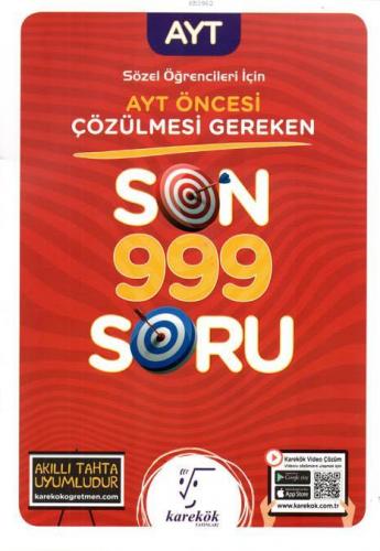 AYT Öncesi Çözülmesi Gereken Son 999 Soru (Sözel) | | Karekök Yayınlar