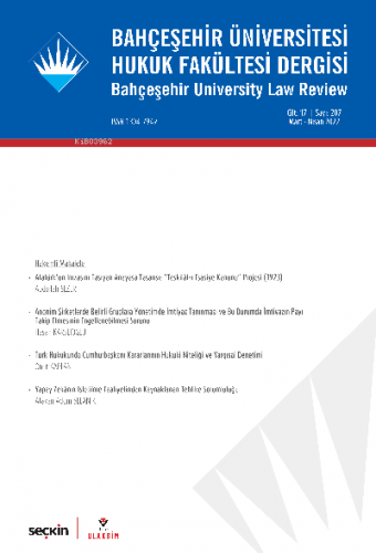 Bahçeşehir Üniversitesi Hukuk Fakültesi Dergisi Cilt: 17 Sayı: 207 | B