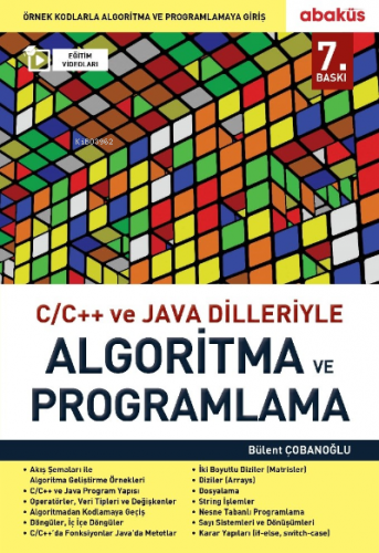 C C++ ve Java Dilleriyle Algoritma ve Programlama | Bülent Çobanoğlu |