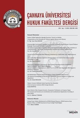 Çankaya Üniv.Hukuk Fak.Dergisi C:3 Sayı:1 Nisan 2018 | Feriha Bilge Ta