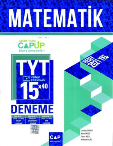 Çap Tyt Up Deneme Matematik 15 Li - 2021 | Kolektif | Çap Yayınları