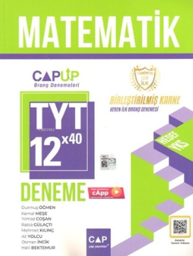 Çap Up Tyt Deneme Matematik 12*40 - 2024 | Kolektif | Çap Yayınları