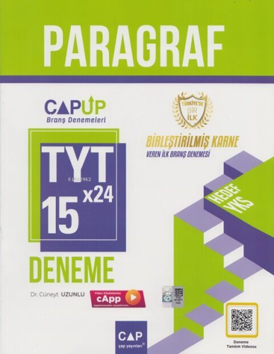 Çap Up Tyt Deneme Paragraf 15*24 - 2024 | Cüneyt Uzunlu | Çap Yayınlar