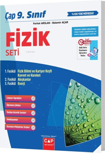 Çap Yayınları 9. Sınıf Anadolu Fizik Seti | Balamir Açar | Çap Yayınla