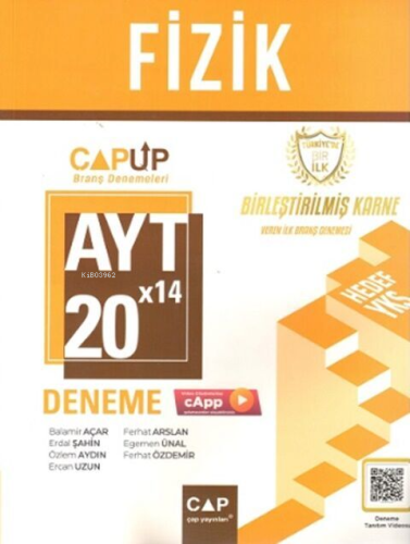 Çap Yayınları AYT Fizik 20 X 14 Up Deneme | Balamir Açar | Çap Yayınla