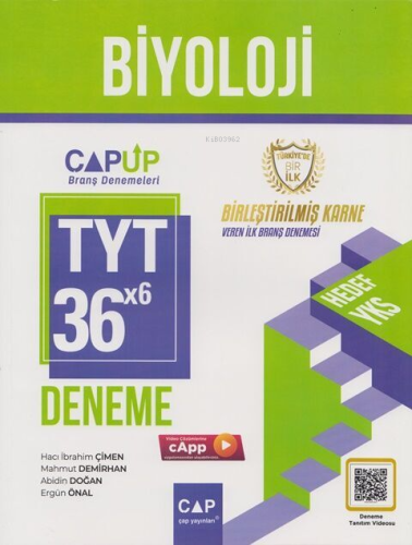 Çap Yayınları TYT Biyoloji 30 x 6 Up Deneme | Hacı İbrahim Çimen | Çap