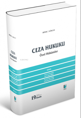 Ceza Hukuku Özel Hükümler | Ahmet Gökcen | Adalet Yayınevi